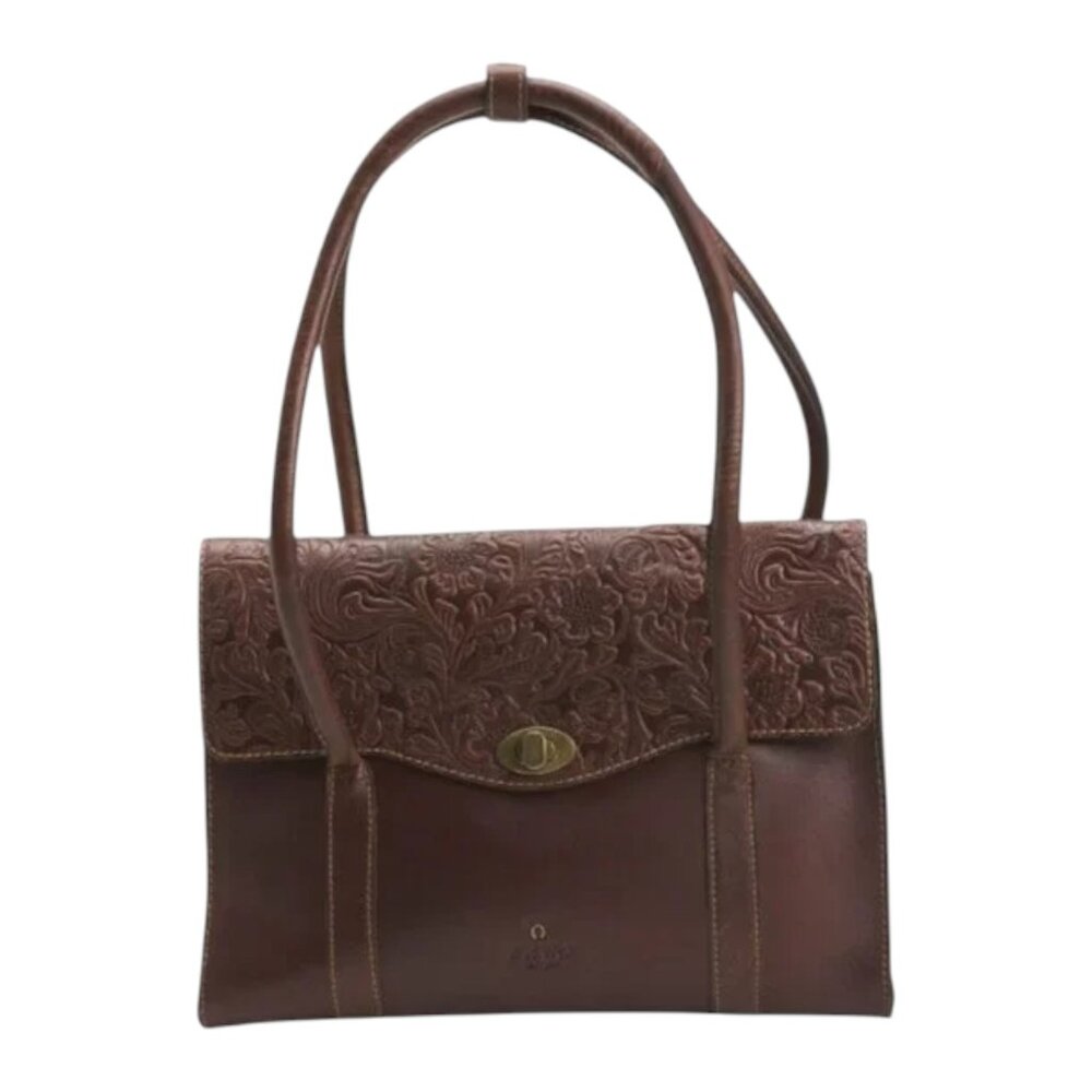 WILD WEST Leather Turn Lock Flap Tote